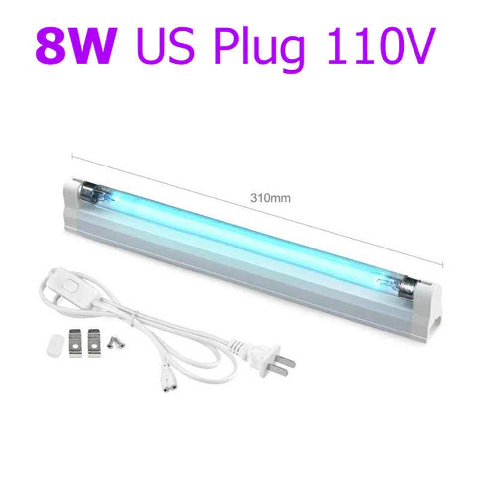 Lámpara germicida ultravioleta, tubo T5 de 220V y 110V, 6W y 8W, esterilizador de cuarzo LED con ozono UVC, luz bactericida UV para el hogar y el Hospital: 9 W