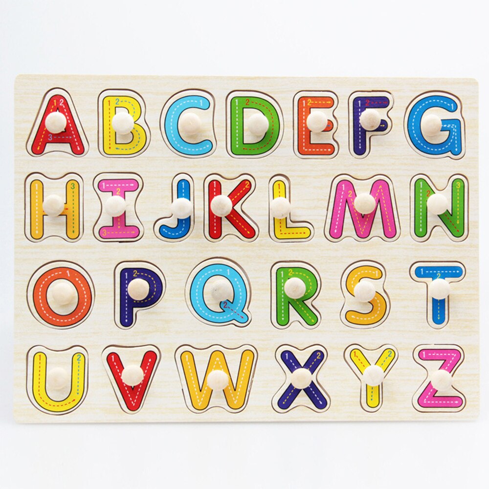 30cm Kid Early Educational Toys Baby Hand Grasp Wooden Puzzle Toy Alphabet And Digit Learning Education Child Wood Toy: 02