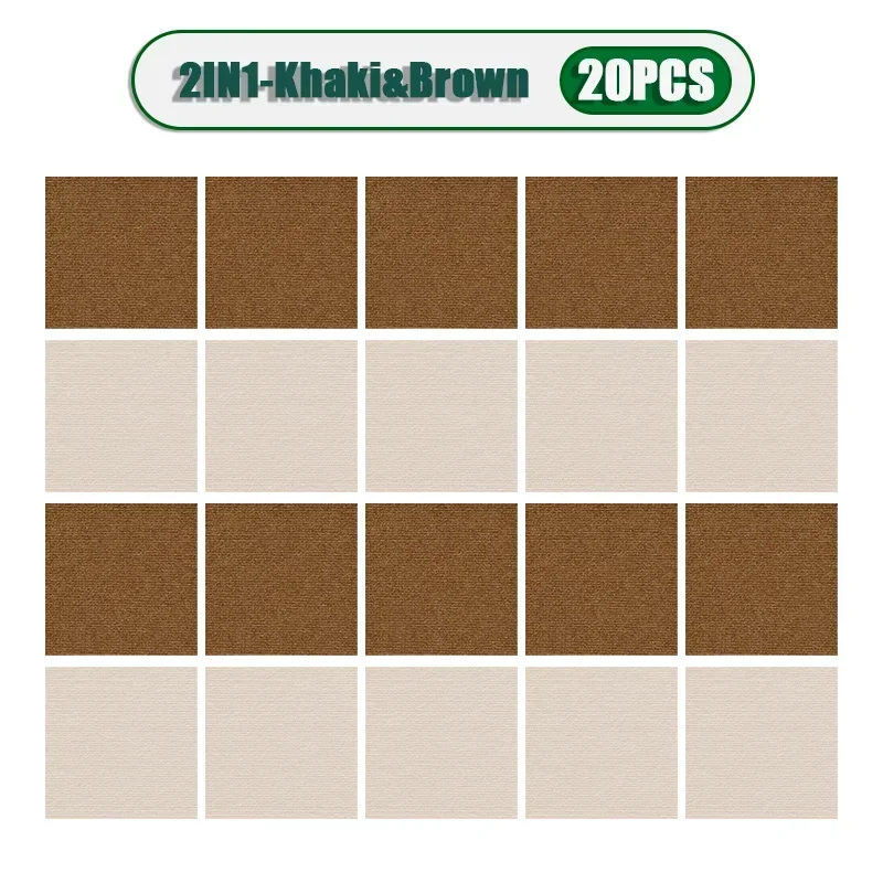 50 Stück selbstklebende Teppiche, quadratisch, 30 x 30 cm, abziehbarer Aufkleber, Fußmatten für Heimwerker, Heimtextilien, Fliesen, Flur, Innenbereich: Brown