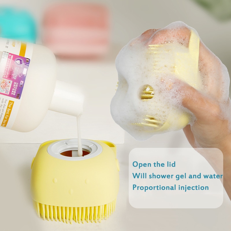 Hond Bad Borstel Kam Pet Spa Massage Borstel Zachte Silicone Honden Katten Douche Haar Grooming Cmob Hond Schoonmaken Tool dierbenodigdheden