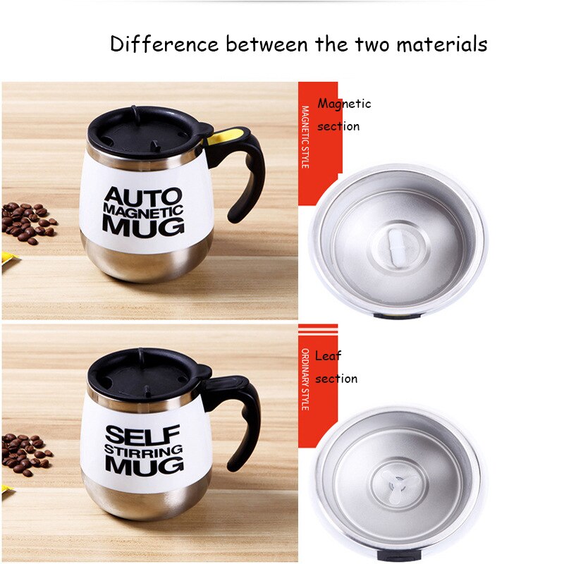 Self Stirring Mug Automatic Mixing Mug for Coffee Milk Grain Oat Stainless Steel Thermal Cup Double Insulated Smart Cup Magnetic