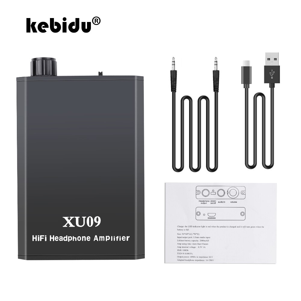 kebidu Portable Mini Audio HIFI Headphone Amplifier Earphone Aux In Port for iPhone Android Music Player