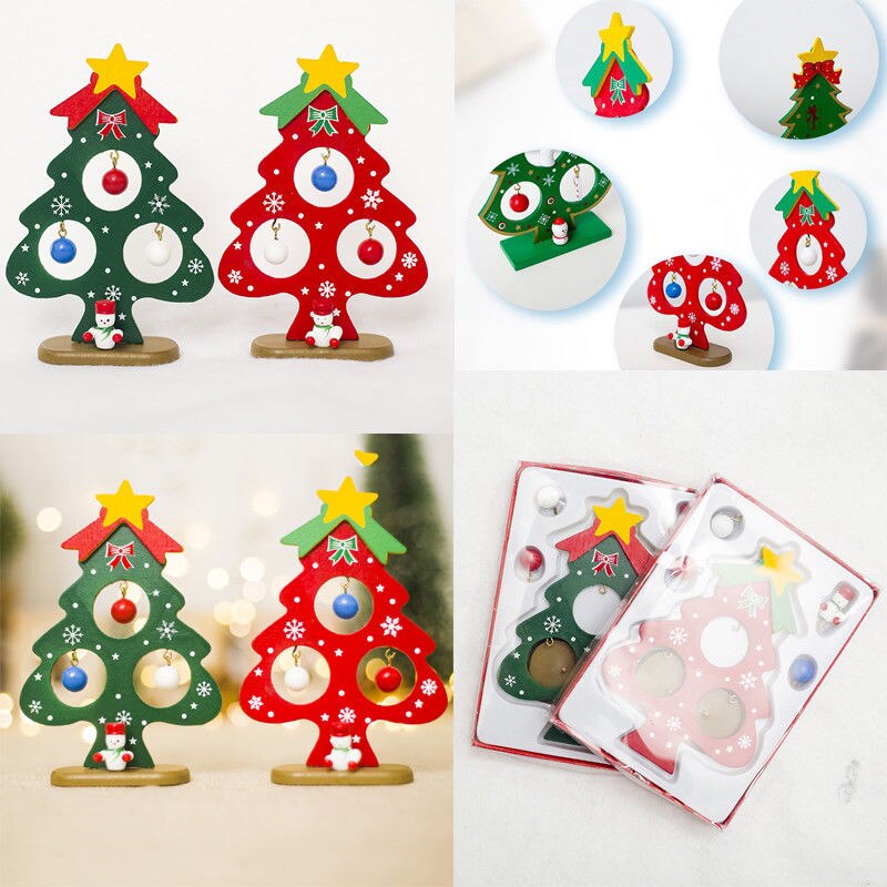 Kerst Houten Kerstboom Minil Opknoping Decor Ornamenten Home Decoratie Mini Kerstbomen Decor