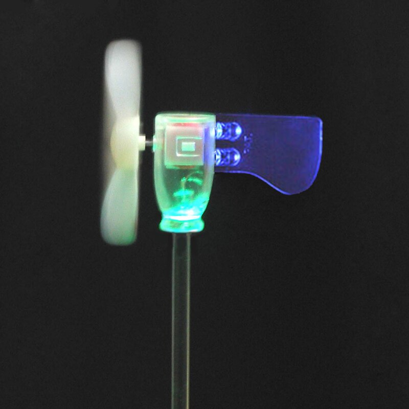 Produktbild von Mini-Windkraftanlage Generator – Kleinste Der Welt, 360° Drehbar, Mit LED, Lehrmodell Blau/grün/rot