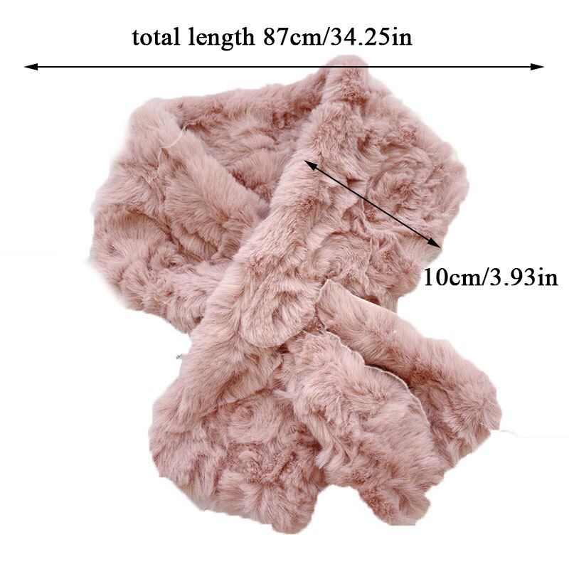 Lodne krave tørklæder tykke varme sjaler wraps fluffy cross tørklæde faux fur tørklæde hals varmere ensfarvet kvinder mænd plys tørklæde