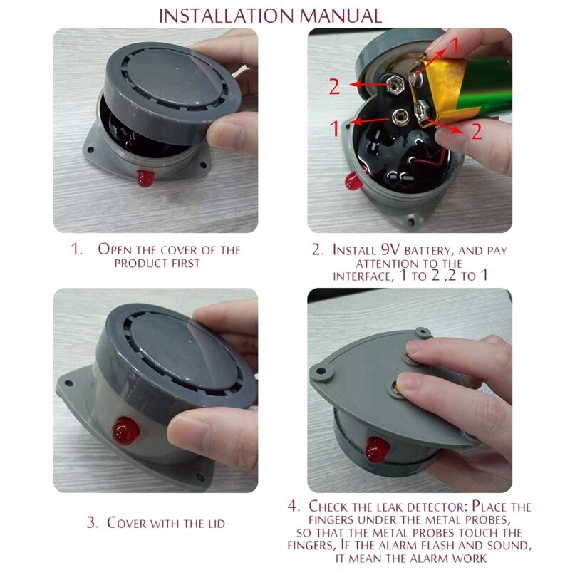 Basement Water Leak Detector Alarm, Flood Sensor for Water Leakage Detection, 110DB, Wireless, Waterproof and Battery-Operated,