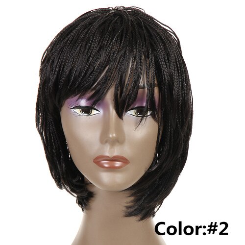 Feibin perruques tressées court Afro torsion synthétique tressage cheveux perruque B195: n ° 2
