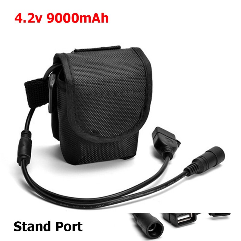 18650 Battery Pack 4.2V 9000mAh 6*18650 Bike Light Battery With Battery Bag Rechargeable Batteries For Bicycle Flashlight BC0525: 4.2V Stand Port