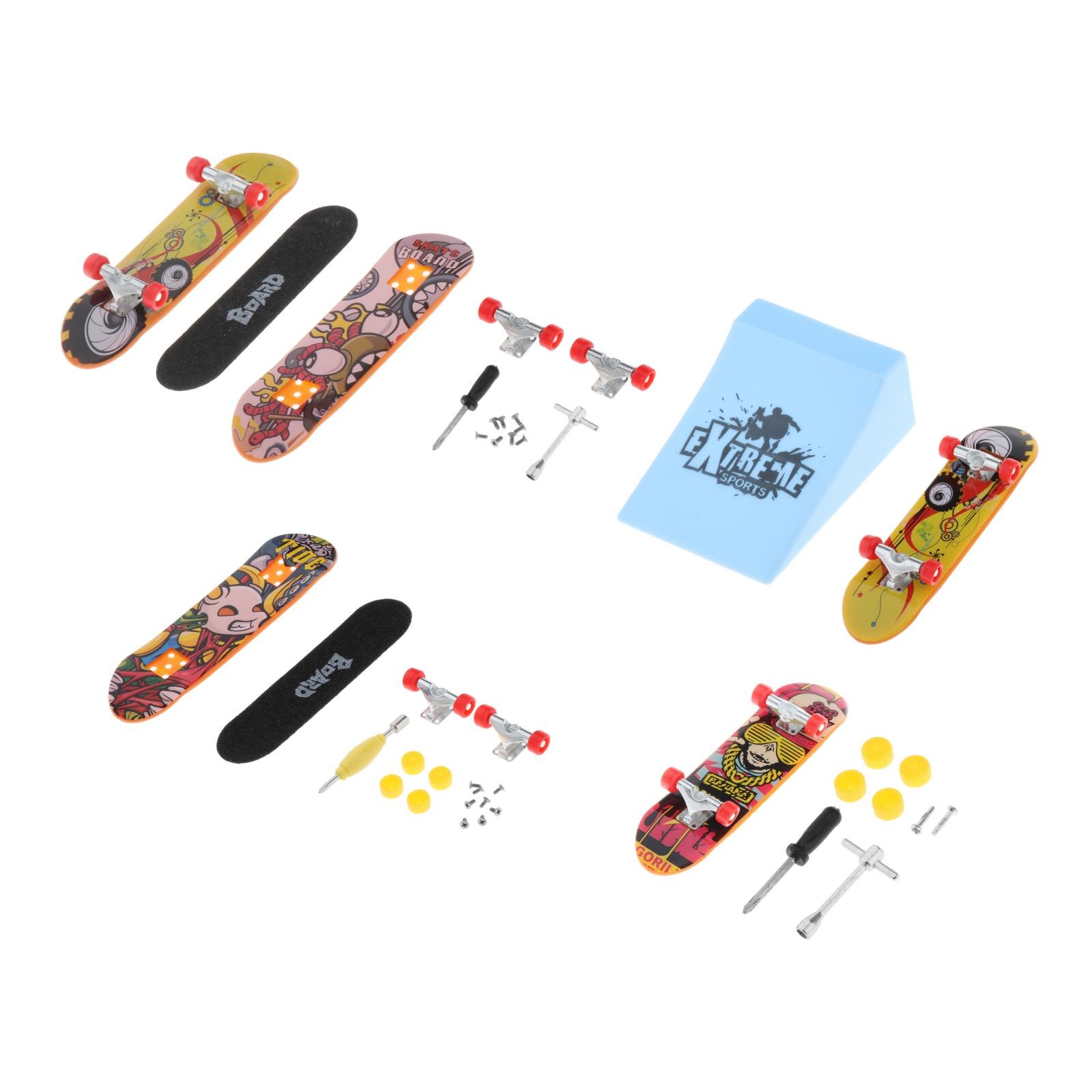 Mini Finger Toy Skateboards, Children Teens Adults Fingerboard Perfect Fidget Toy for Kids with Repair Tools