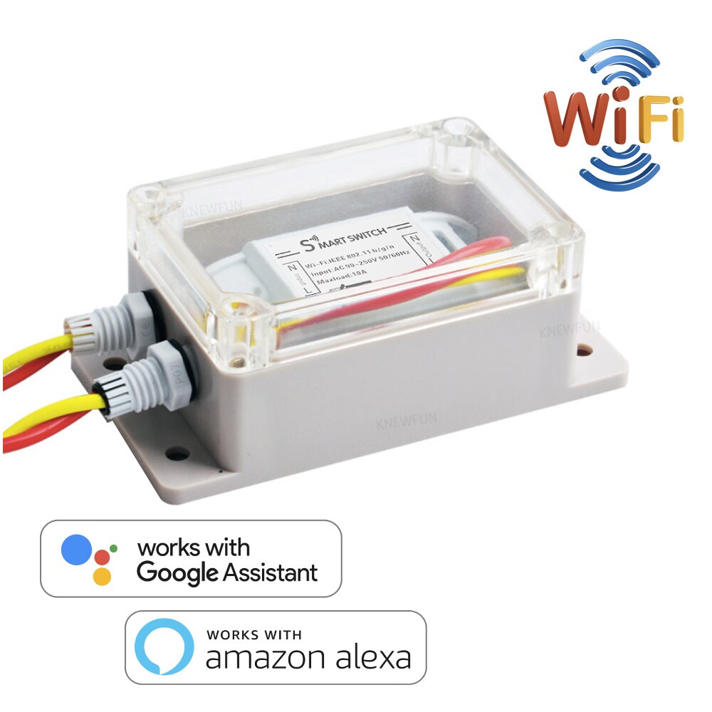 WiFi Mini Schakelaar, Afstandsbediening Interruptor Adapter met Timer, universal Smart Domotica 10A Compatibel met Alexa/Google