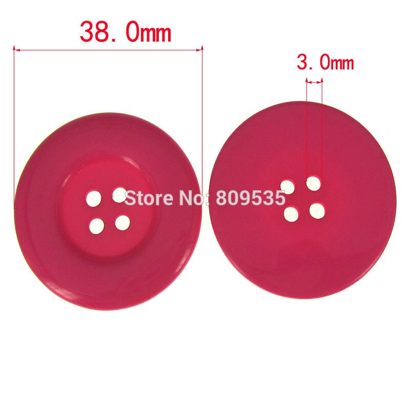 6pcs 1-1/2" 4-Holes resin buttons 38mm round large button for clothing sewing accessory craft scrapbooking