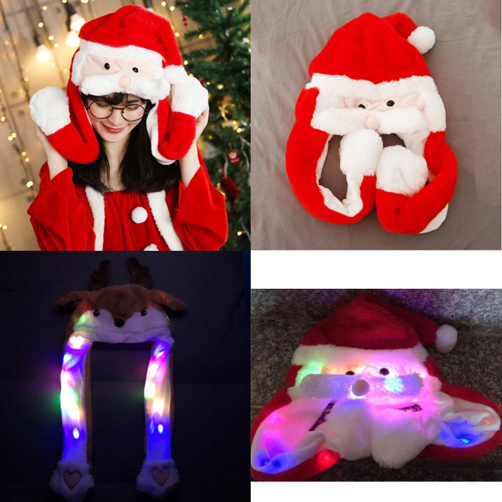 Cute Cartoon Pinch Ears Moveable Airbag Cap Warm Hat Santa Claus Elk for Christmas Decorative Props