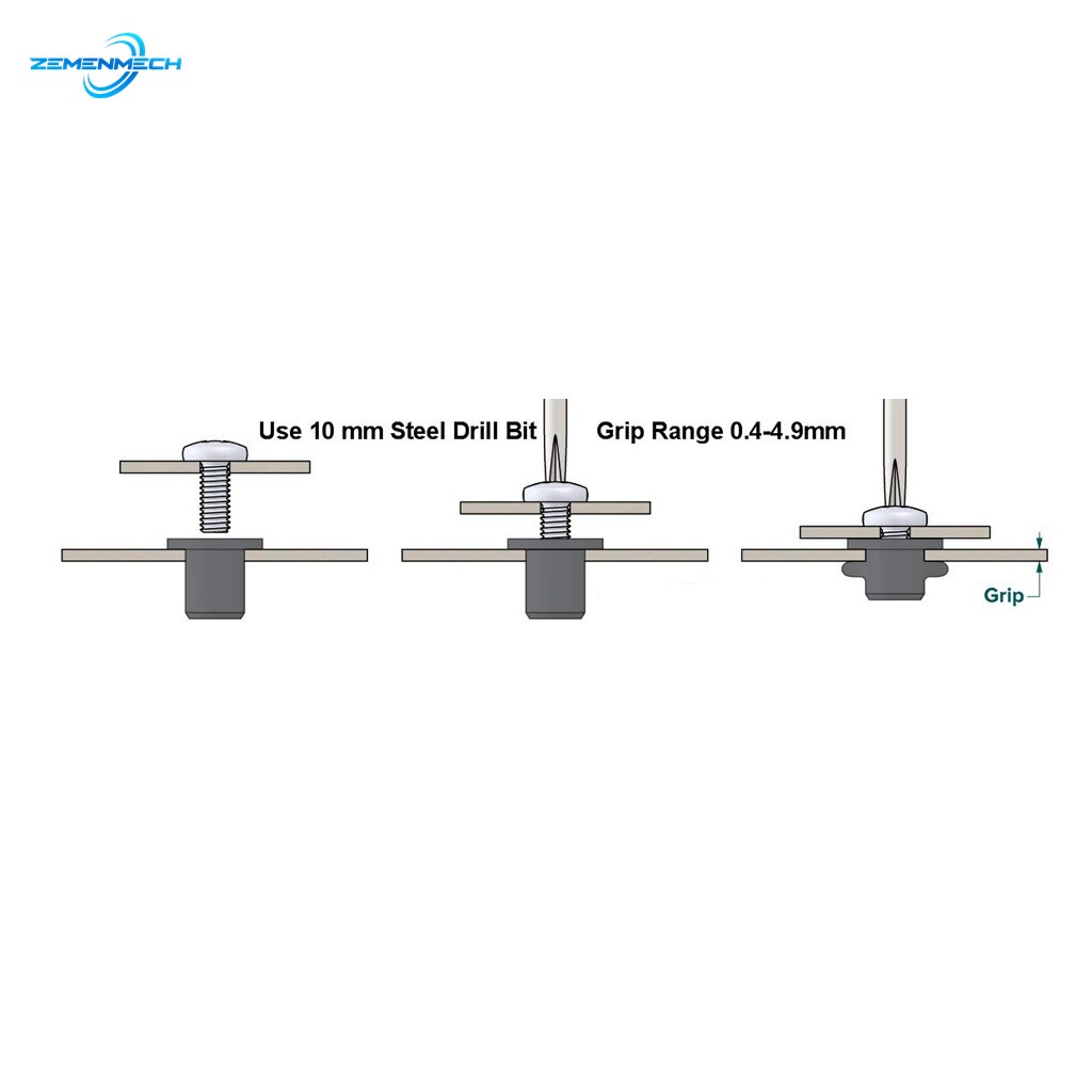 6PCS M5 Rubber Well Nuts With Screw Blind Fastener Motorcycle Windscreen Windshield Rivet Marine Accessories Boat Canoe Dinghy