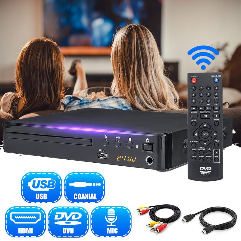 HD DVD Player Support USB Port LCD DVD Player Compact Region Stereo Video MP4 MP3 CD USB Remote Control for TV Home