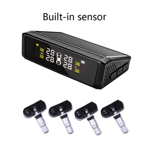 Jansite Tpms Draadloze Auto Bandenspanning Monitoring Intelligente Systeem Solar Power Charge Led Display 4 Externe Interne Sensoren: Default Title