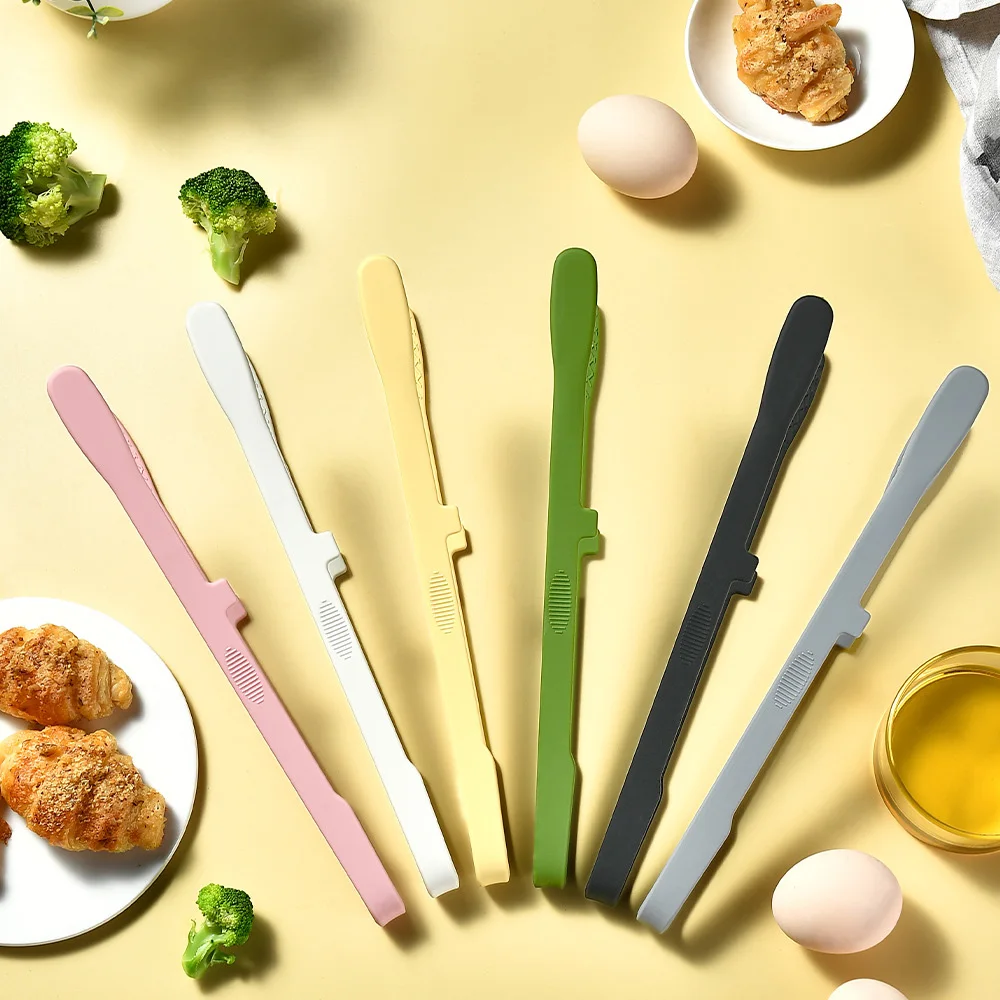 1Pcs Silicone Toast Tongs Kitchen Accessories Trivet Tongs for Kitchen Tongs Non-slip Cooking Clip Clamp BBQ Salad Tools Grill