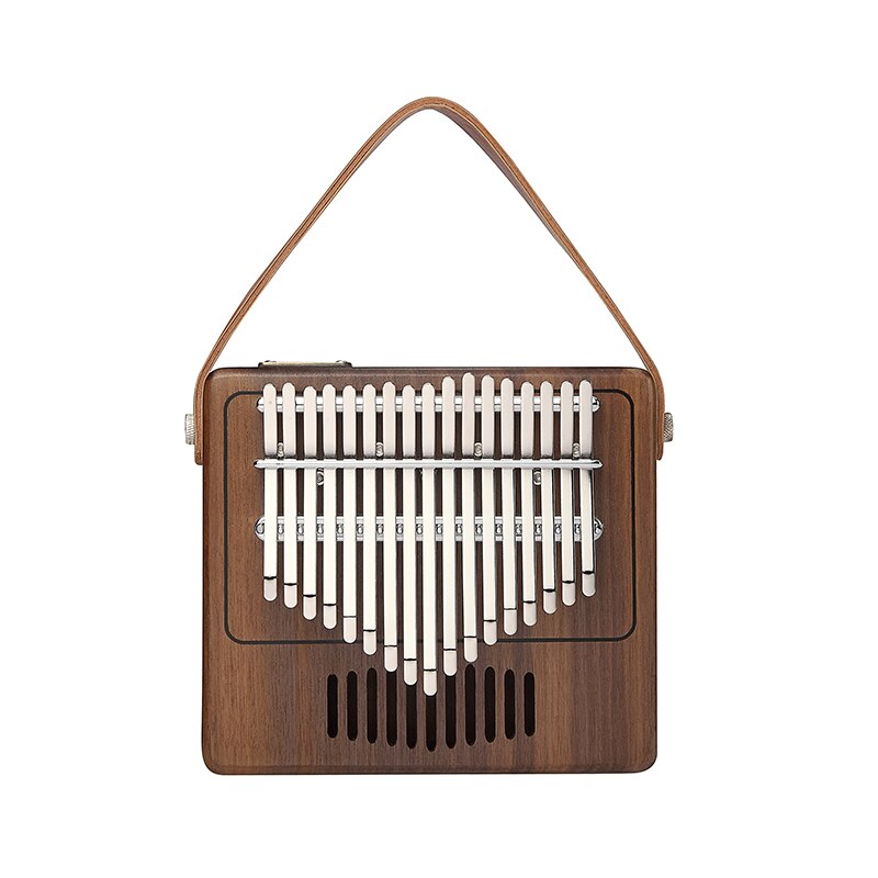 Portátil Piano 17 teclas Piano de pulgar Kalimba de placa única de de madera de caoba cuerpo instrumento Musical
