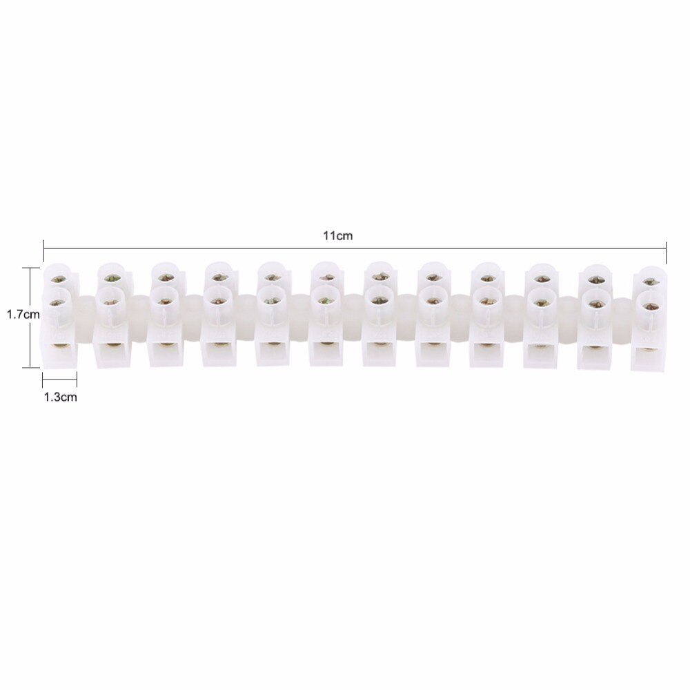 10pcs 360V 12 Position Barrier Screw Terminal Block Connector Electrical Wire Connection Electric Dual Row 10A Terminal Strip