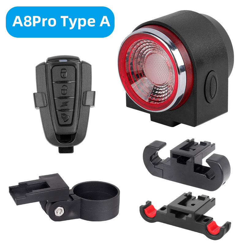 Audio Visuele Waarschuwing Lamp Remmen Licht Anti-Diefstal Alarm Draadloze Controle Led Lantaarn Remote Call Bike Finder Sirene A8Pro 800Mah: A8Pro Type A
