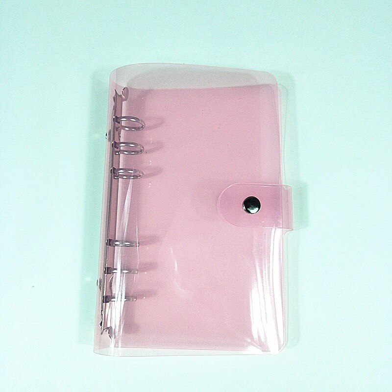 Three-Color 6-Hole Loose-Leaf Cover A5/A6/A7 Translucent Notepad: A6-pink