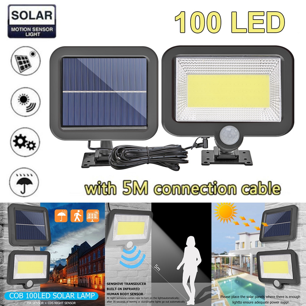 COB 56/100/120LED Solar Lamp PIR Motion Sensor Wat... – Grandado