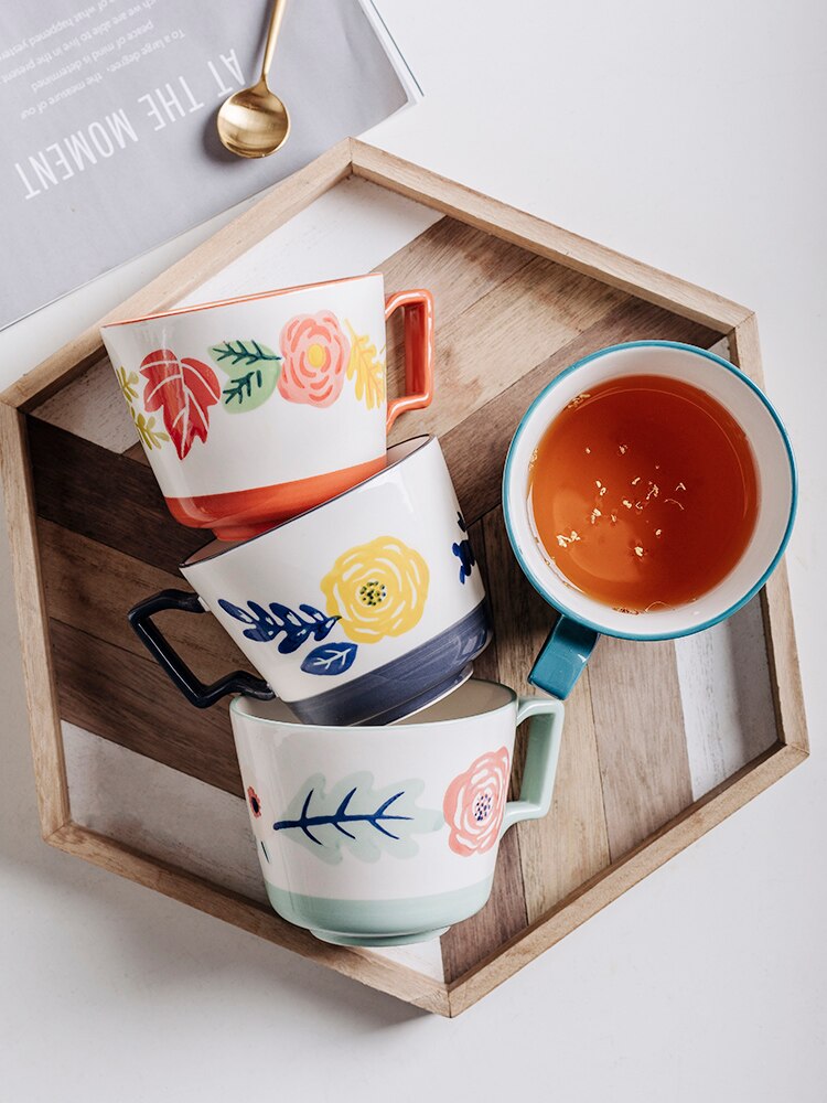 Plaine blanc os chine tasse à café en porcelaine de luxe en céramique Vintage tasse café café thé tasse Thermo Taza café Couple tasse EE50BD