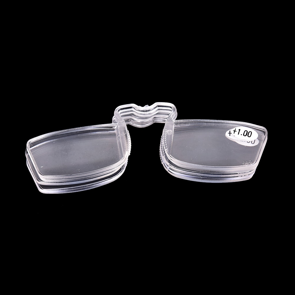 1Pc +1 +1.5 +2 +2.5 +3 No Frame Clip On nose Reading Glasses Older Mirror Nose Clip Mini Small Eyeglasses