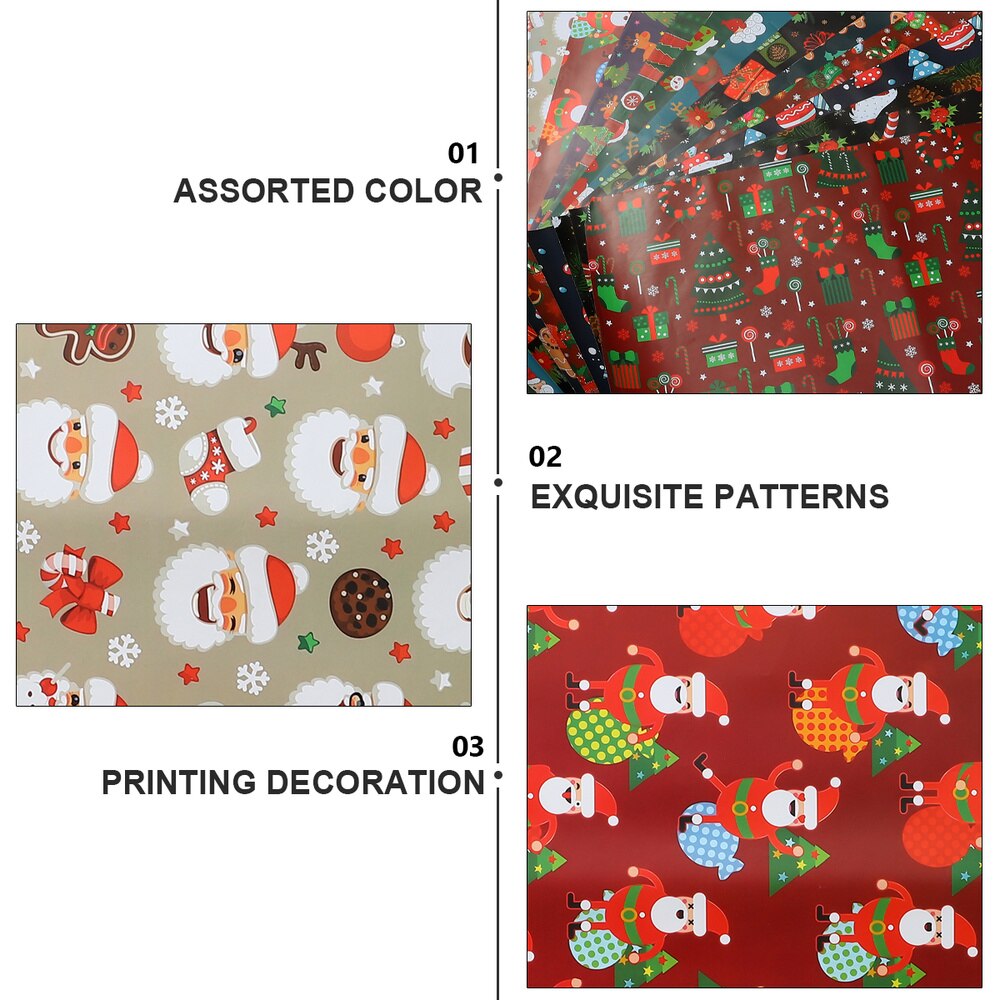 16 Rolls of Christmas Wrapping Paper Christmas Wrapping Roll (Mixed Style)