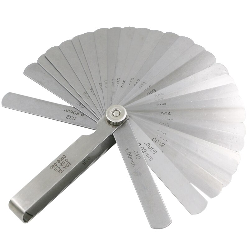 89A 0.02-1mm/0008-040 Newest 32 Blade Feeler Gauge Tune Up Thickness Set Blade +BRASS BLADE