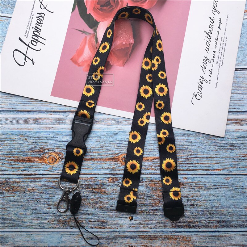 key chain lanyard for keys keychain lanyards id badge holder neck strap phone lanyard cuello Braided neck rope: XK Chrysanthemum
