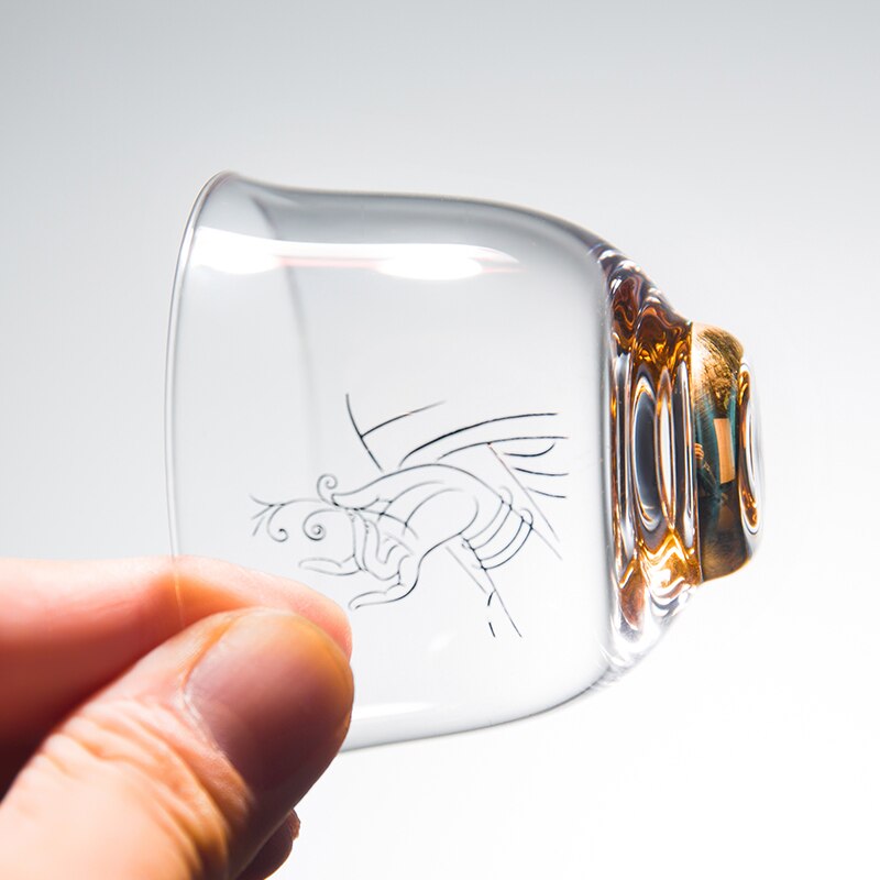 150ml zen handmålad buddha hand lotus kopp värmebeständig glas tekopp master kopp te skål kung fu te set teware drinkware