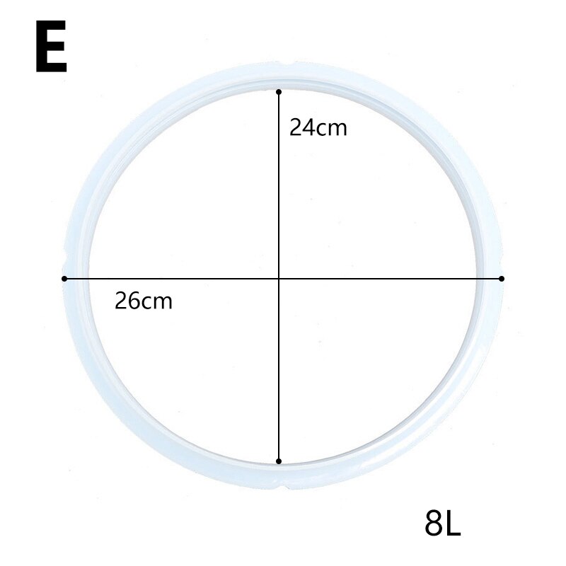 Afdichting Ring 16 18 20 22 24Cm Snelkookpannen Wit Silicone Rubber Pakking Afdichtring Snelkookpan Afdichtring keuken Tool: E 24cm