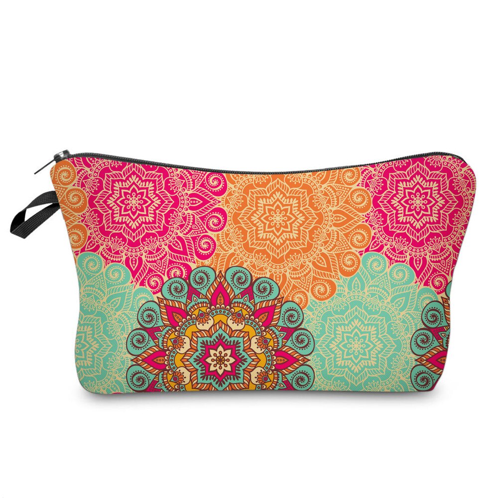 Deanfun Mandala Blomstertryk Kosmetik Taske - Vandtæt Polyester Pung til Kvinder Makeuptaske: 51560