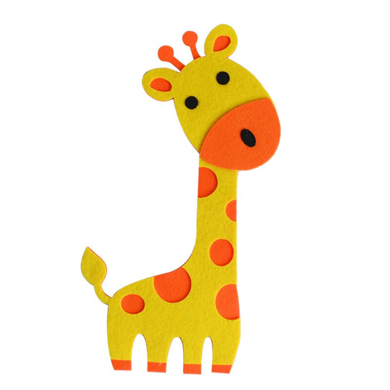 3mm fieltro de corte formas de búho pegatina DIY artesanía decoración de la habitación de los niños adhesivos para pared jardín de infancia decoración manualidad de fieltro Juguetes: Giraffe