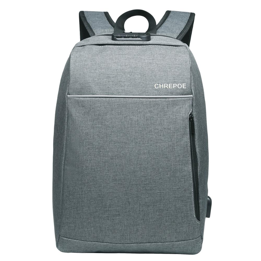 CHREPOE 15.6 Inch Laptop Backpack Anti Theft Men Backpack Travel Bag Male Backpack for Men Boy School Bags for Teenagers Mochila: Gray