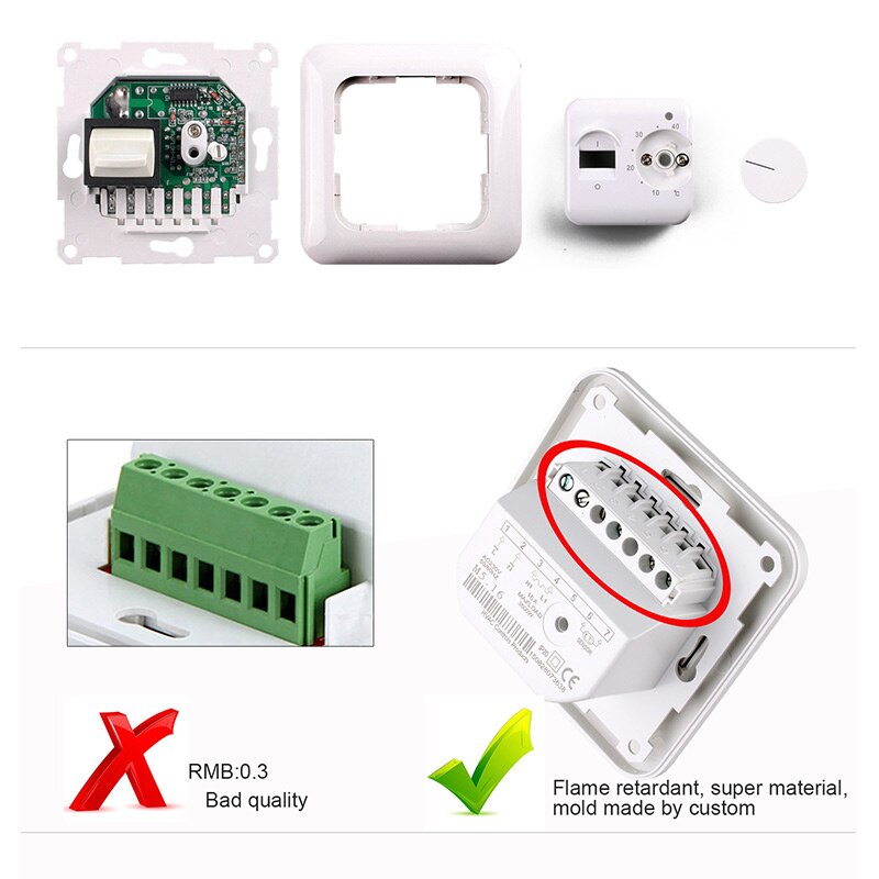 Floor Heating Electric Wall Thermostat Manual Warm Floor Heating Wire Warmth Regulator Temperature Controller Instrument Sensor
