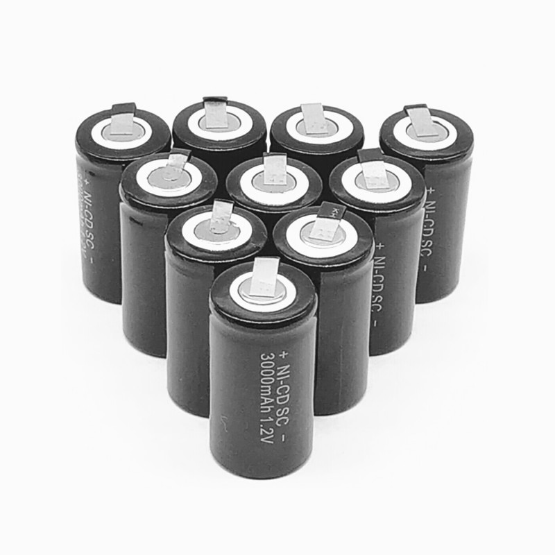 10/12/15/22 PCS battery, rechargeable battery, SC 1.2 v battery with 3000 mah tab for electric tools