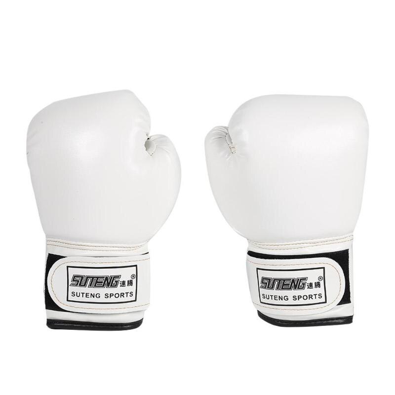 2 stk pu boksehanske låve boksehanske trening boksing trening kamp muay thai sparring boksing karate hanske til låve 3-10 år: Hvit