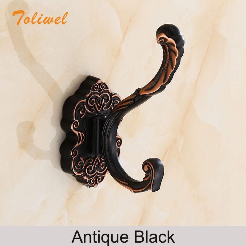 Aluminum Home Decor Nailless Folding Coat Hook Hallway Bedroom Door Hat Clothes Rack Hanger Kitchen Toilet Wall Brack Hooks: Antique Black