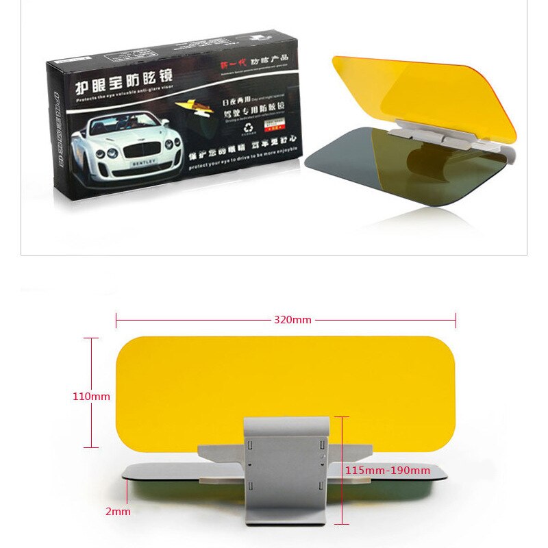 Spot hd vizier dag/nacht anti-reflectie vizier clips op vision auto voertuigbrillen tint  m8617: Klein voor in de auto
