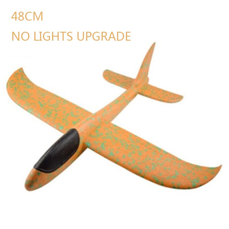 48CM Manual Throwing Foam Aircraft Manually Launching Aircraft Toys Educational Model Toys Children&#39;s Outdoor Sports Games Toys: Yellow 48cm NO LED