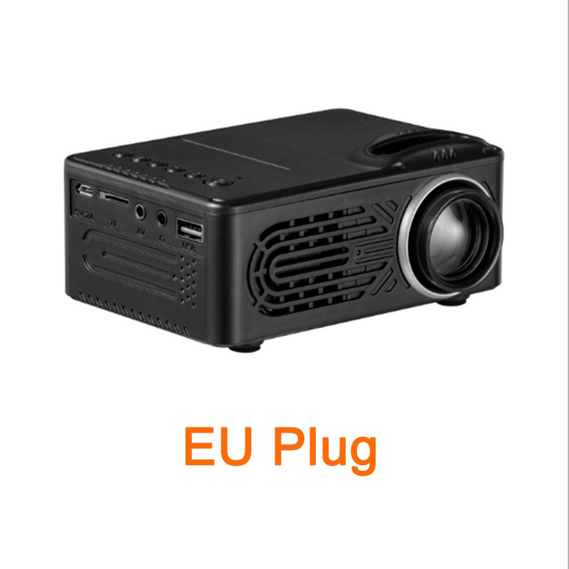 HD1080 Mini Battery Projector LCD LED Portable Projector Home Theatre Cinema LED USB Kids Child Video Media Player Portable: Black EU Plug