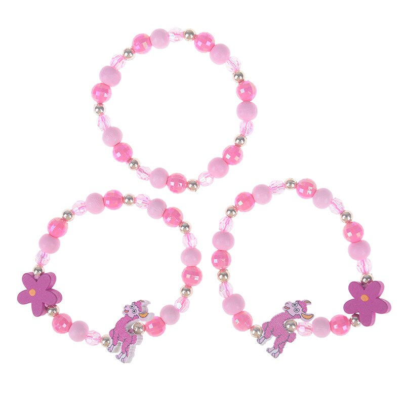 3Pcs Lovely Kids children's bracelet jewelry Colorful animal acrylic beads Bracelets Birthday Party Jewelry