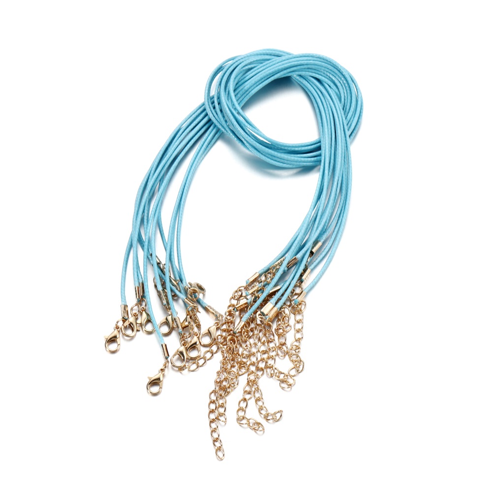 10 unids/lote 1,5mm cordón de cuero COLLAR COLGANTE con cierre cuerda trenzada ajustable para fabricación de joyería DIY collar pulsera Acces: Multicolor