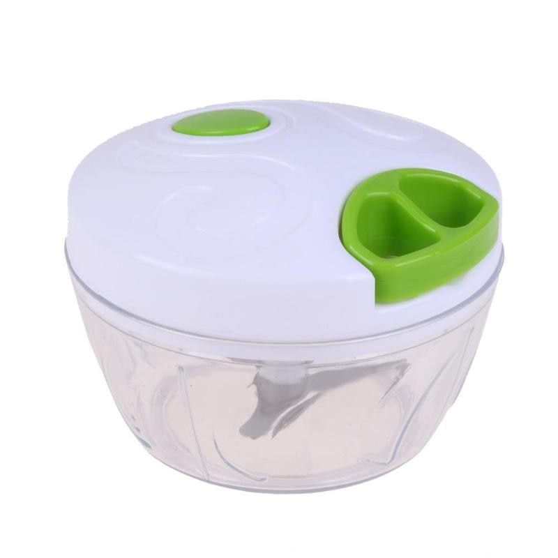 Portable animal de compagnie manuel fruits légumes Chopper oignon noix broyeur hachoir main tirer nourriture Cutter cuisine accessoires fruits légumes: WHITE