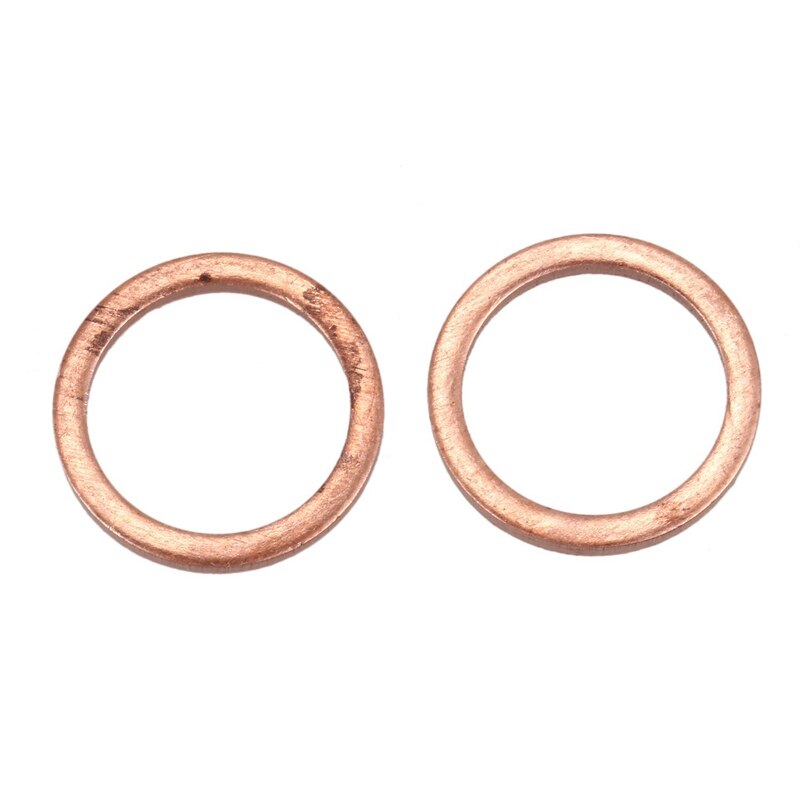 Junta de sello de anillo plano de cobre de 10 Uds. 14mm x 18mm x 2mm