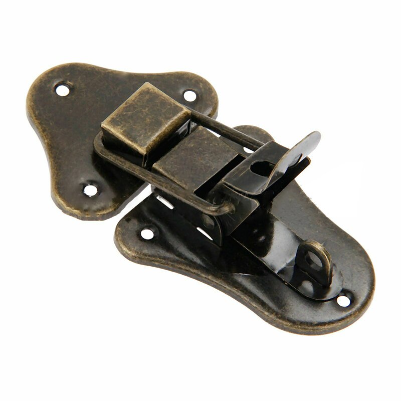 1 * Box Lock Klink 95*52mm Antiek Stijl Brons Sieraden Gereedschapskist Kast Lade Lock Klink Toggle + schroeven Accessoires