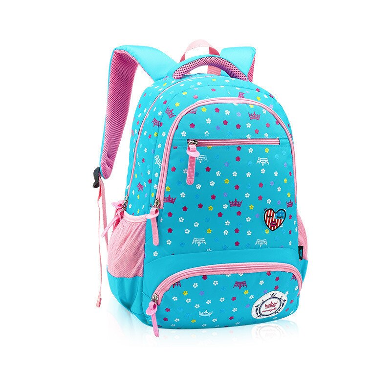 Cute Girls School Bags Children Primary School Backpack Satchel Kids Book Bag Princess Schoolbag Mochila Infantil: Sky blue