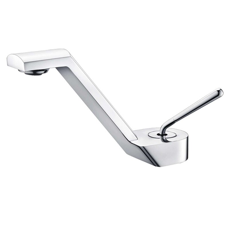 Ulgksd Single Hole Faucet and Cold Mixer Tap Bathroom Single Handle Washing Face Gray Brass Basin Faucet: chrome