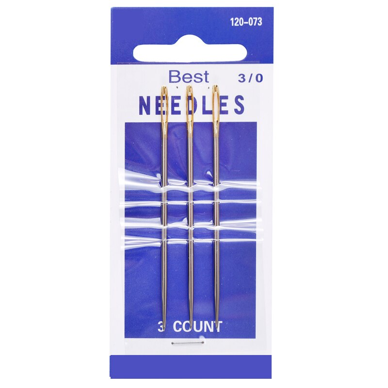 1Set Big Eye Sewing Needles Stainless Steel Needle Craft Hand Stitch Tool for for Leather Bag Sewing: L